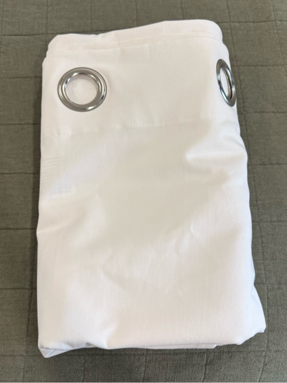 IKEA Merete White Curtain Panel with Silver Grommets